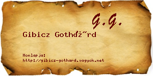 Gibicz Gothárd névjegykártya